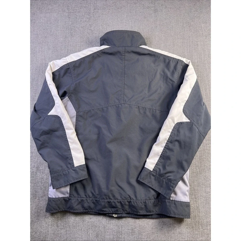 Vintage Nike Track Jacket Women's L 14-16 Full Zip Spellout 90s Gray Gym‎ Train